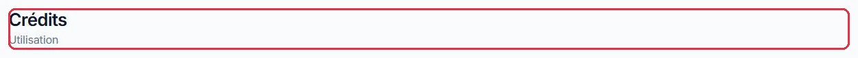 La page « Crédits », dans le menu de votre profil.