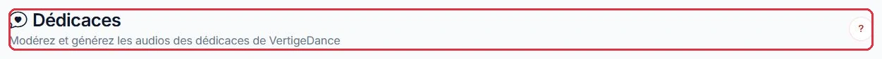 La page « Dédicaces », dans le menu « Outils ».