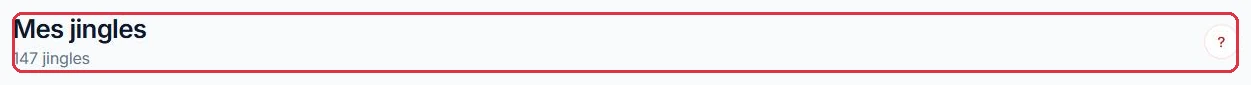 La page « Jingles », dans le menu « Production ».