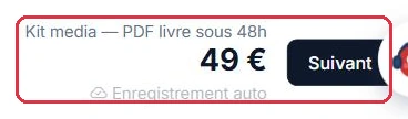 Le prix et le délai, rappelés en bas de l assistant