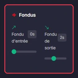 La carte « Fondus » de l éditeur audio