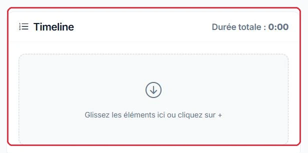 La timeline et la durée totale du montage