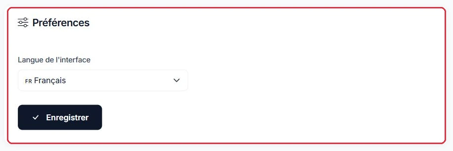 La langue de l interface