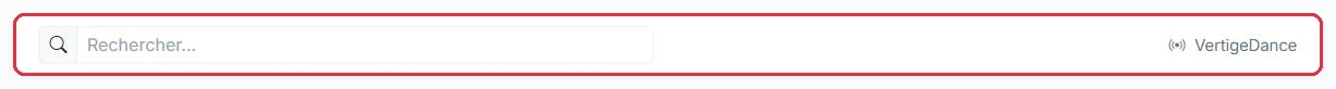 La barre de recherche et le rappel de la radio concernée.