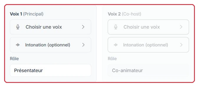 Une carte par voix : sélection, intonation et rôle
