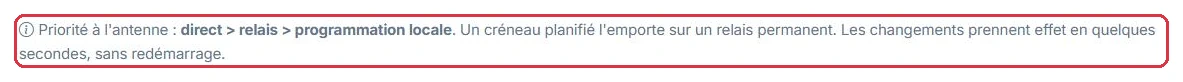 La règle de priorité rappelée sous le tableau