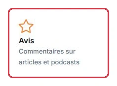 La carte « Avis » dans l'onglet « Contenu » du builder.