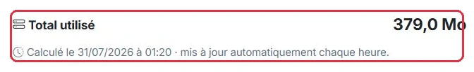 La date de calcul, sous le total