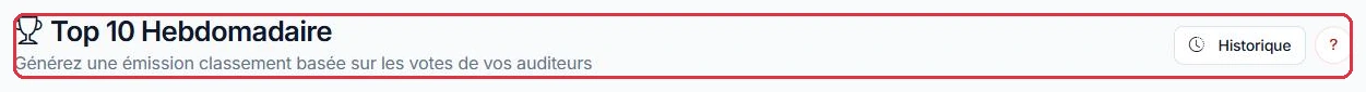 La page « Top 10 Hebdo », dans le menu « Outils ».