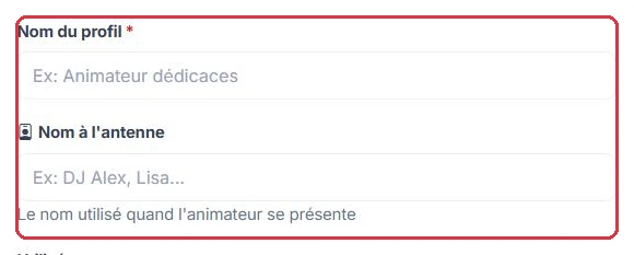 Le nom du profil et le nom prononcé à l antenne